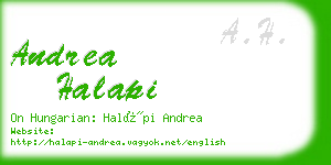 andrea halapi business card